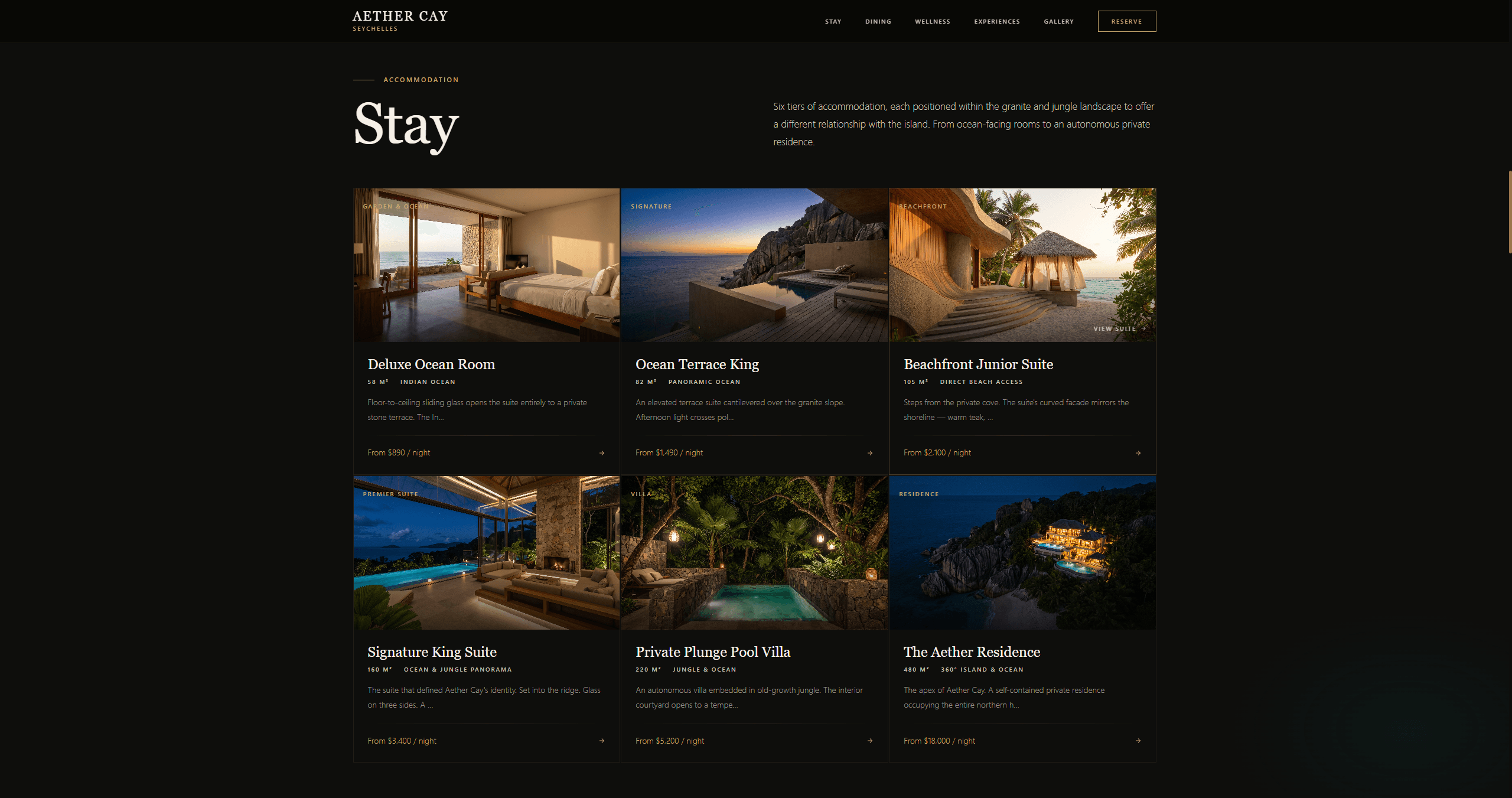 Aether Cay — rooms