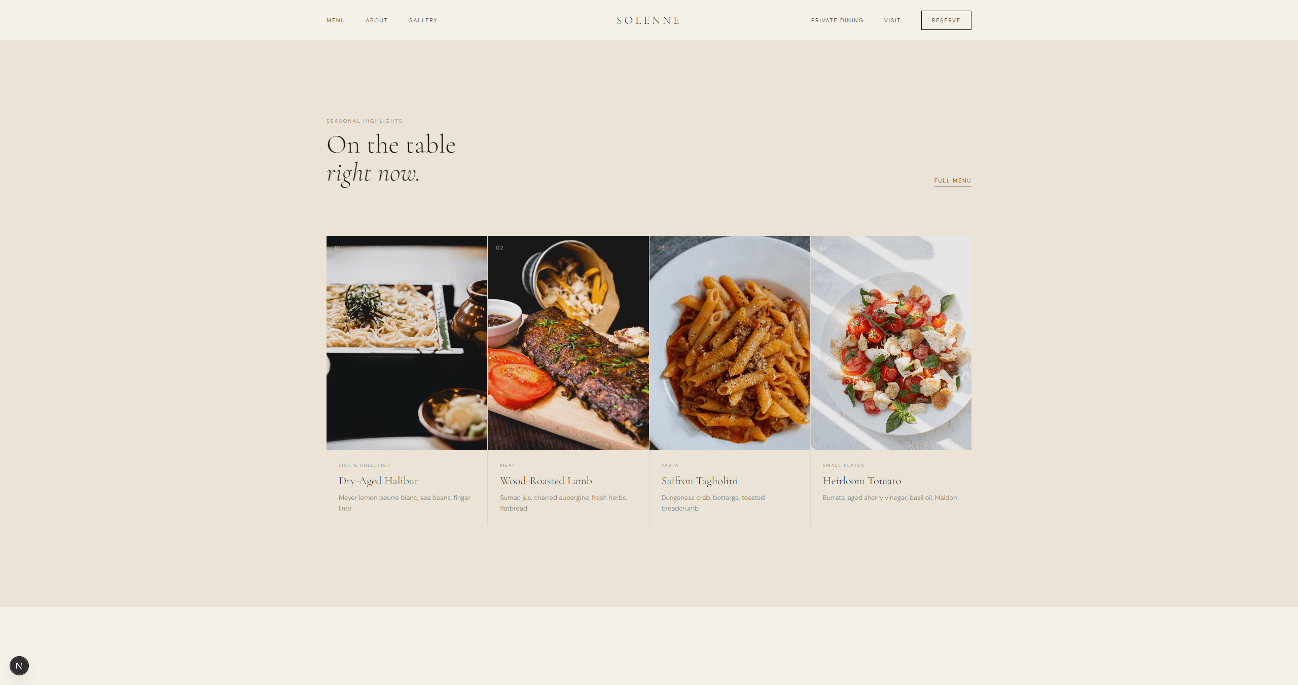Solenne — seasonal highlights